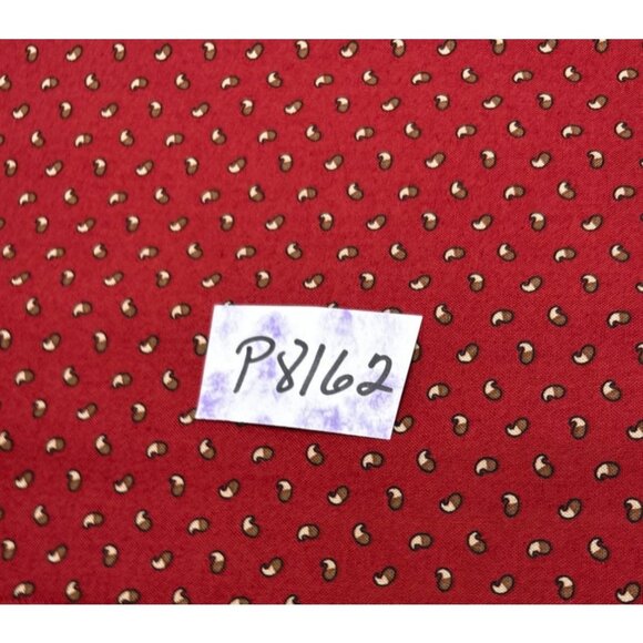 Marcus Fabrics Red Cotton Quilting Fabric 18" x 35" Brown Dashes Design 0244 - Picture 8 of 10